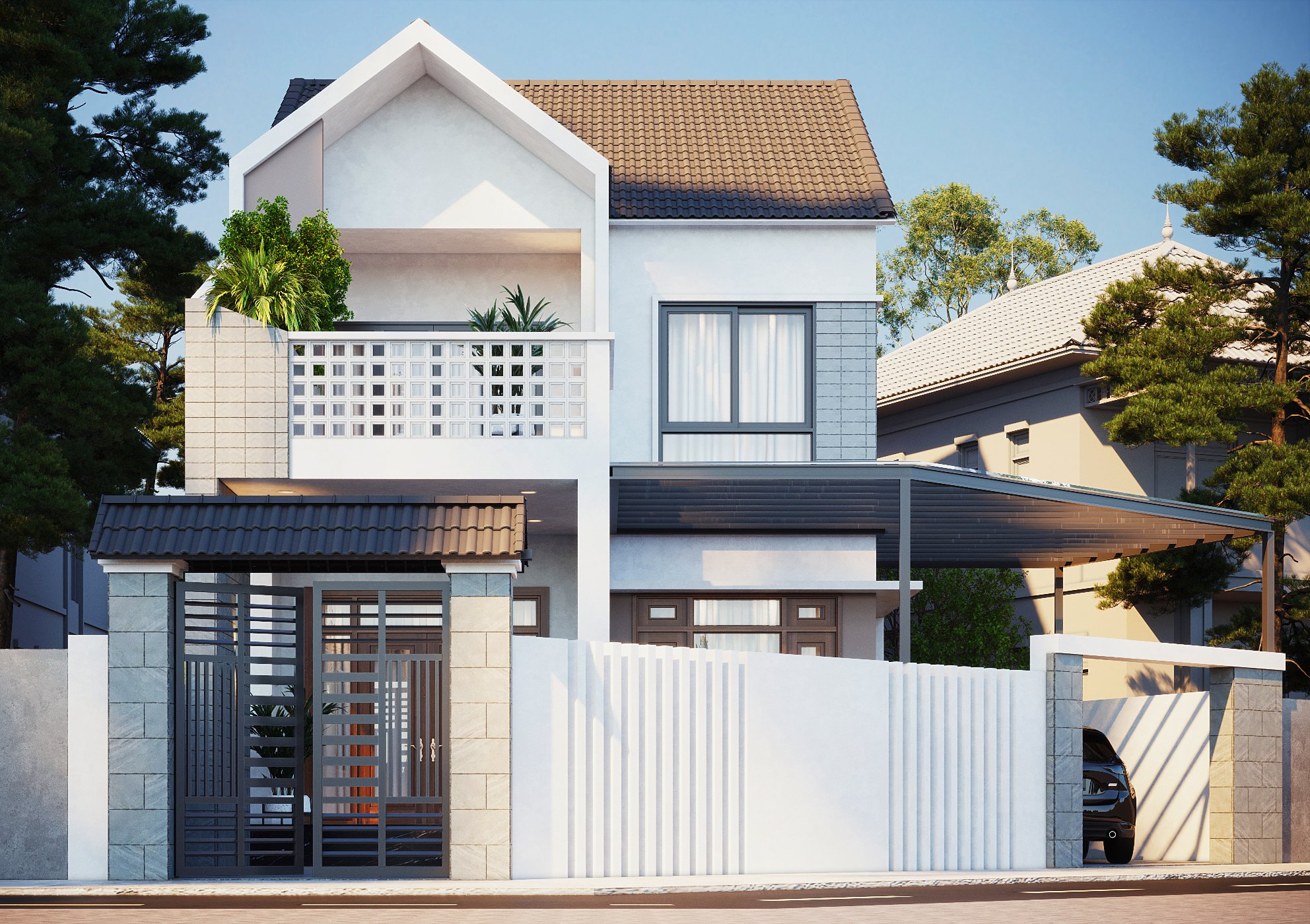 Dự án thiết kế nhà 2 tầng cho anh Lợi ở Thái Nguyên, hiện đại và đẹp mắt