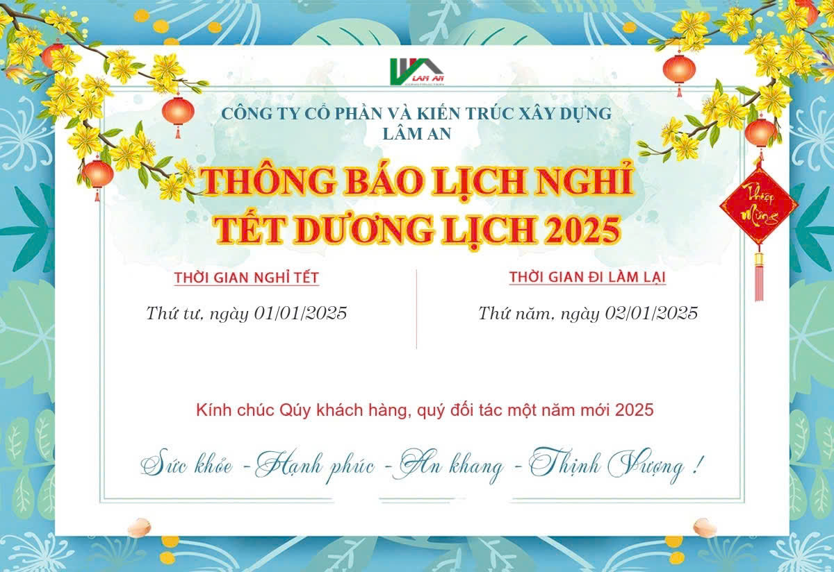THÔNG BÁO LỊCH NGHỈ LỄ TẾT DƯƠNG LỊCH 2025